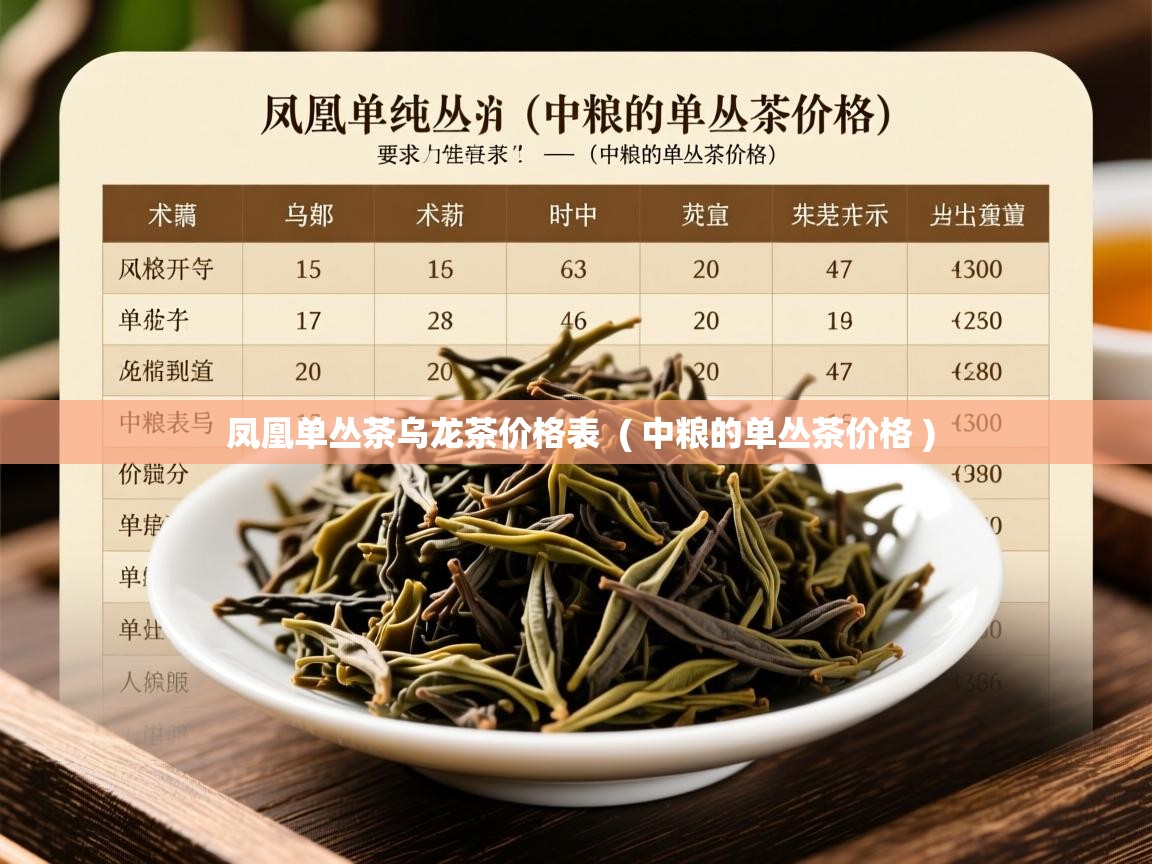  凤凰单丛茶乌龙茶价格表  ( 中粮的单丛茶价格 )