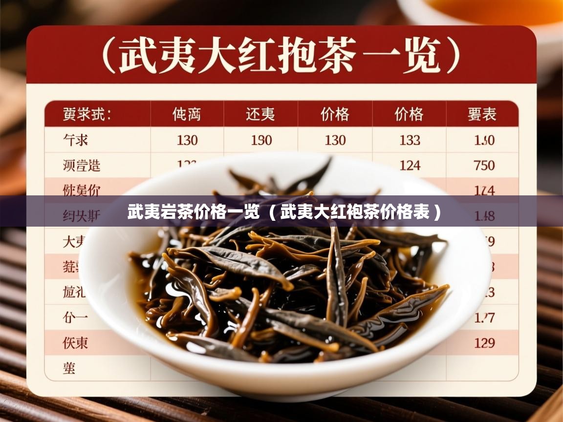  武夷岩茶价格一览  ( 武夷大红袍茶价格表 )