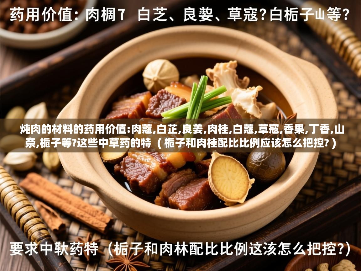  炖肉的材料的药用价值:肉蔻,白芷,良姜,肉桂,白蔻,草寇,香果,丁香,山奈,栀子等?这些中草药的特  ( 栀子和肉桂配比比例应该怎么把控? )
