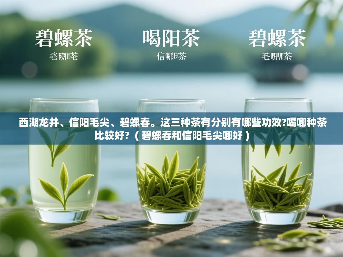 详细阅读: 西湖龙井、信阳毛尖、碧螺春。这三种茶有分别有哪些功效?喝哪种茶比较好?  ( 碧螺春和信阳毛尖哪好 )  西湖龙井、信阳毛尖、碧螺春。这三种茶有分别有哪些功效?喝哪种茶比较好?  ( 碧螺春和信阳毛尖哪好 )