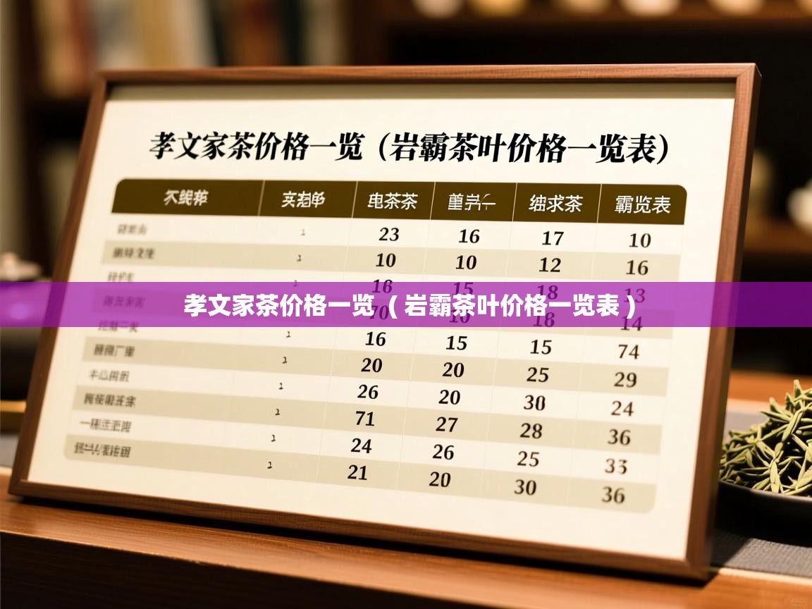 孝文家茶价格一览  ( 岩霸茶叶价格一览表 )  孝文家茶价格一览  ( 岩霸茶叶价格一览表 )