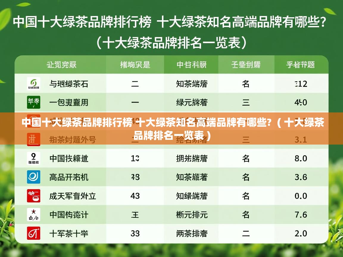  中国十大绿茶品牌排行榜 十大绿茶知名高端品牌有哪些?  ( 十大绿茶品牌排名一览表 )