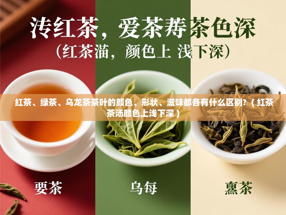  红茶、绿茶、乌龙茶茶叶的颜色、形状、滋味都各有什么区别?  ( 红茶茶汤颜色上浅下深 )