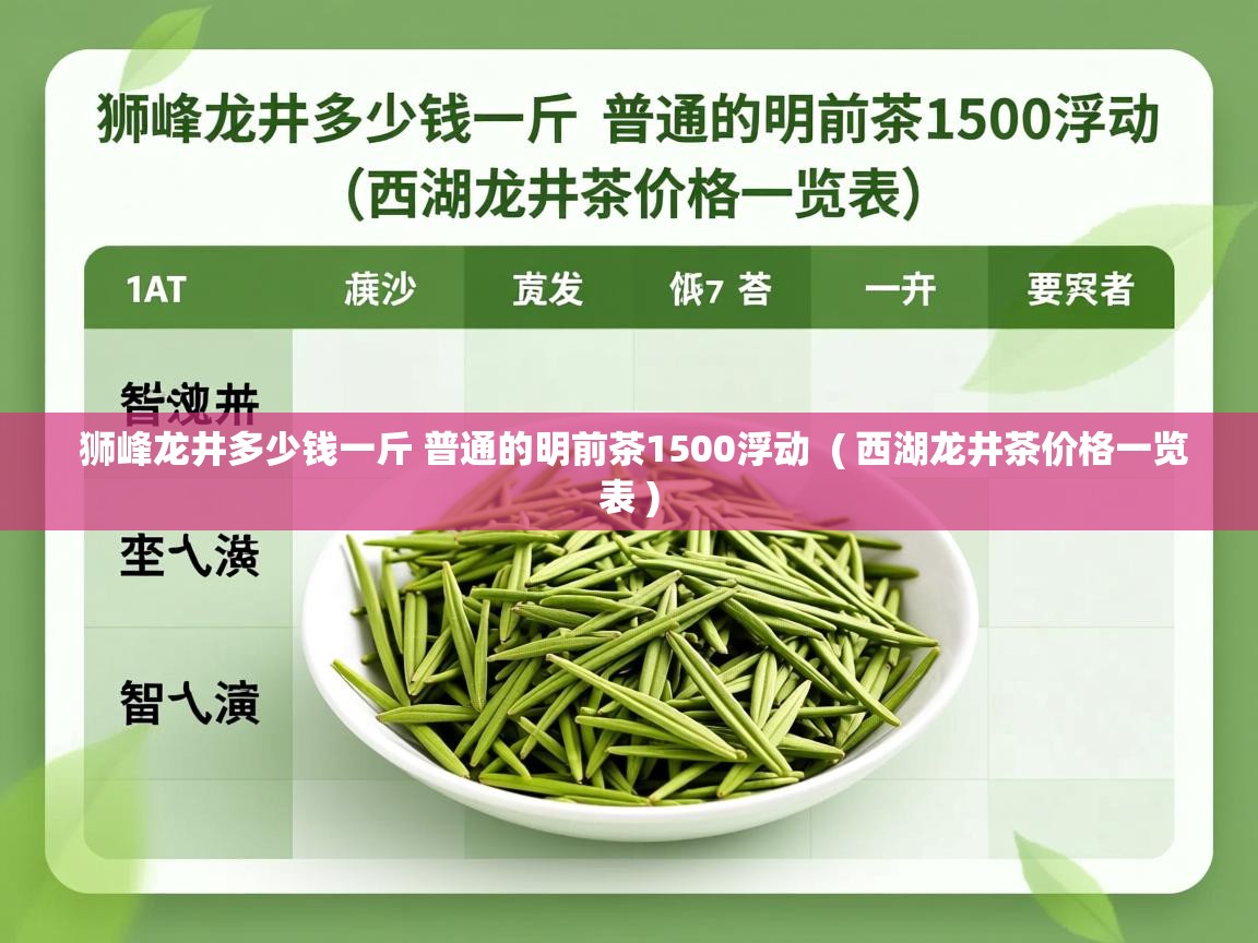  狮峰龙井多少钱一斤 普通的明前茶1500浮动  ( 西湖龙井茶价格一览表 )